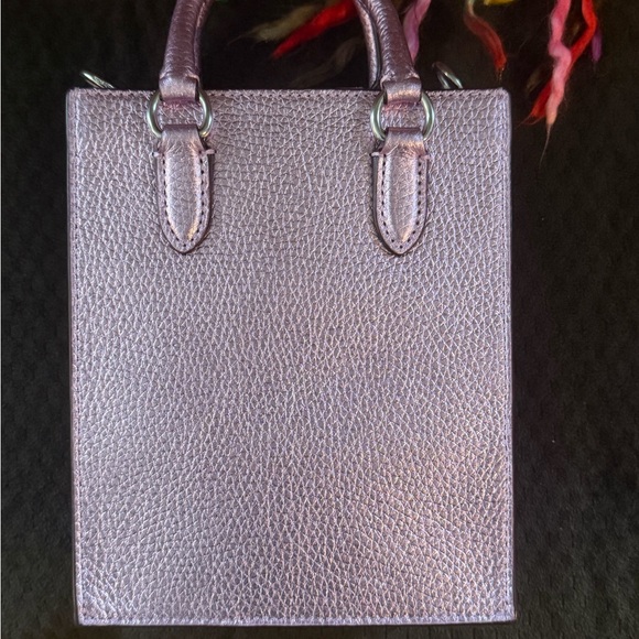 Coach Metallic Pink Crossbody Tote evening Bag - Picture 2 of 5